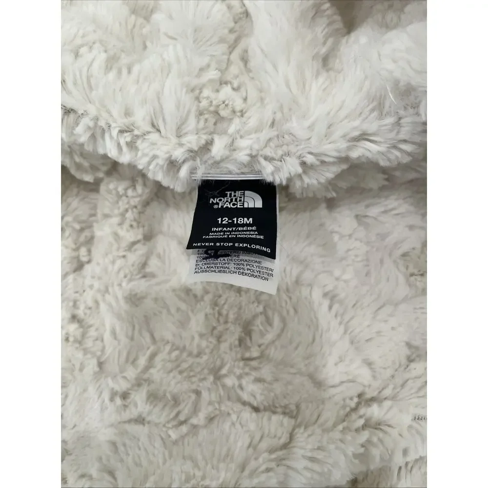 The North Face White Ivory Faux Fur Reversible Jacket 12-18 Months Warm Hood